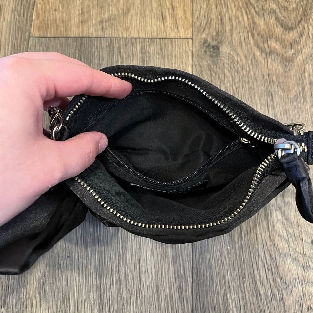 White House Black Market Black Satin Bow Clutch - Picture 5 of 6